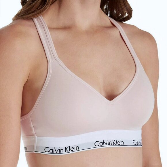 Calvin Klein Modern Cotton Padded Bralette w/ Molded Cups, Pink, Size S - Picture 2 of 7
